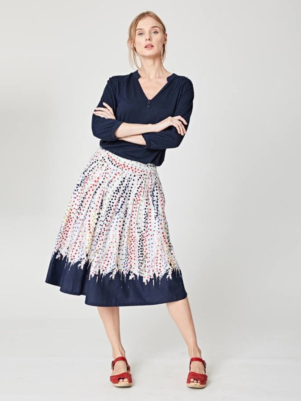 Thought Kimono Spot Tencel Skirt With Pockets